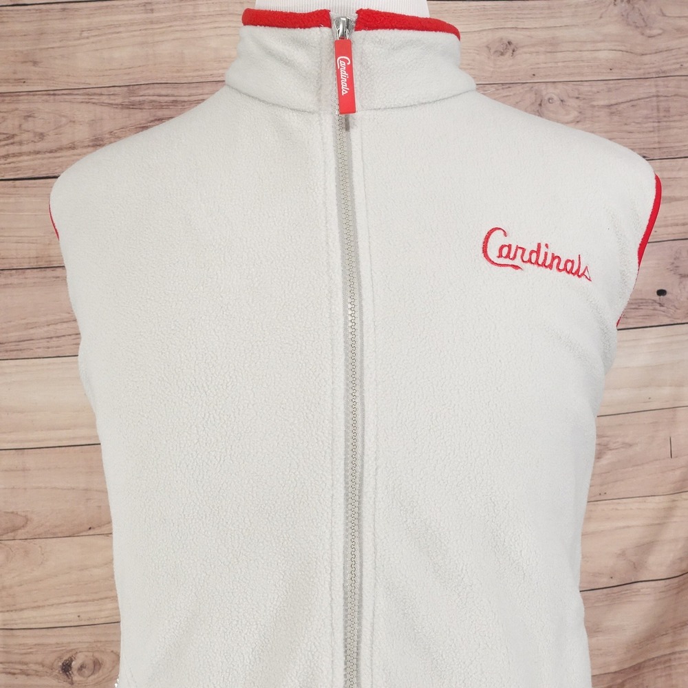 ST LOUIS CARDINALS SGA STADIUM GIVEAWAY FLEECE VEST FULL ZIP SZ XL